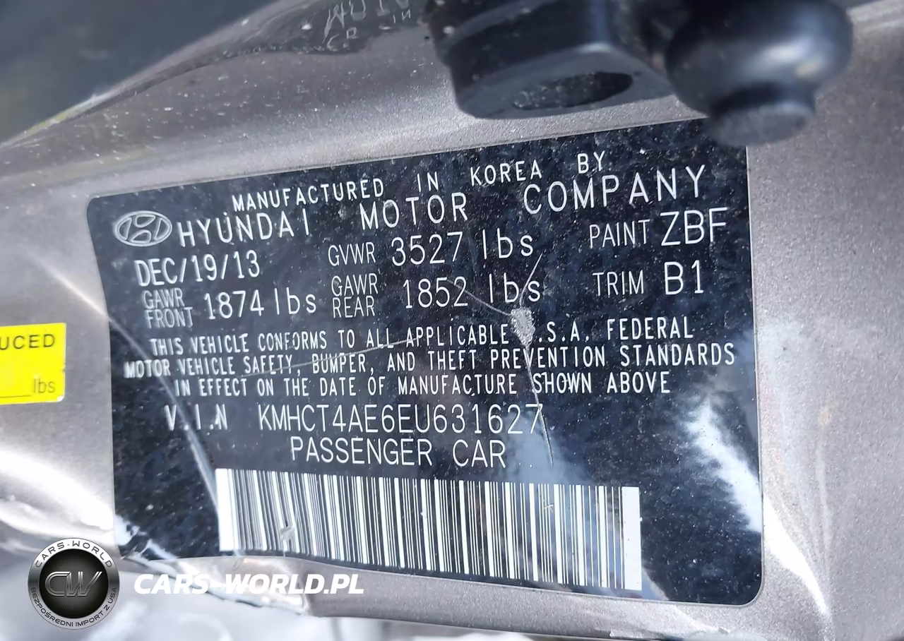 2014 Hyundai Accent Gls VIN:KMHCT4AE6EU631627 - 9