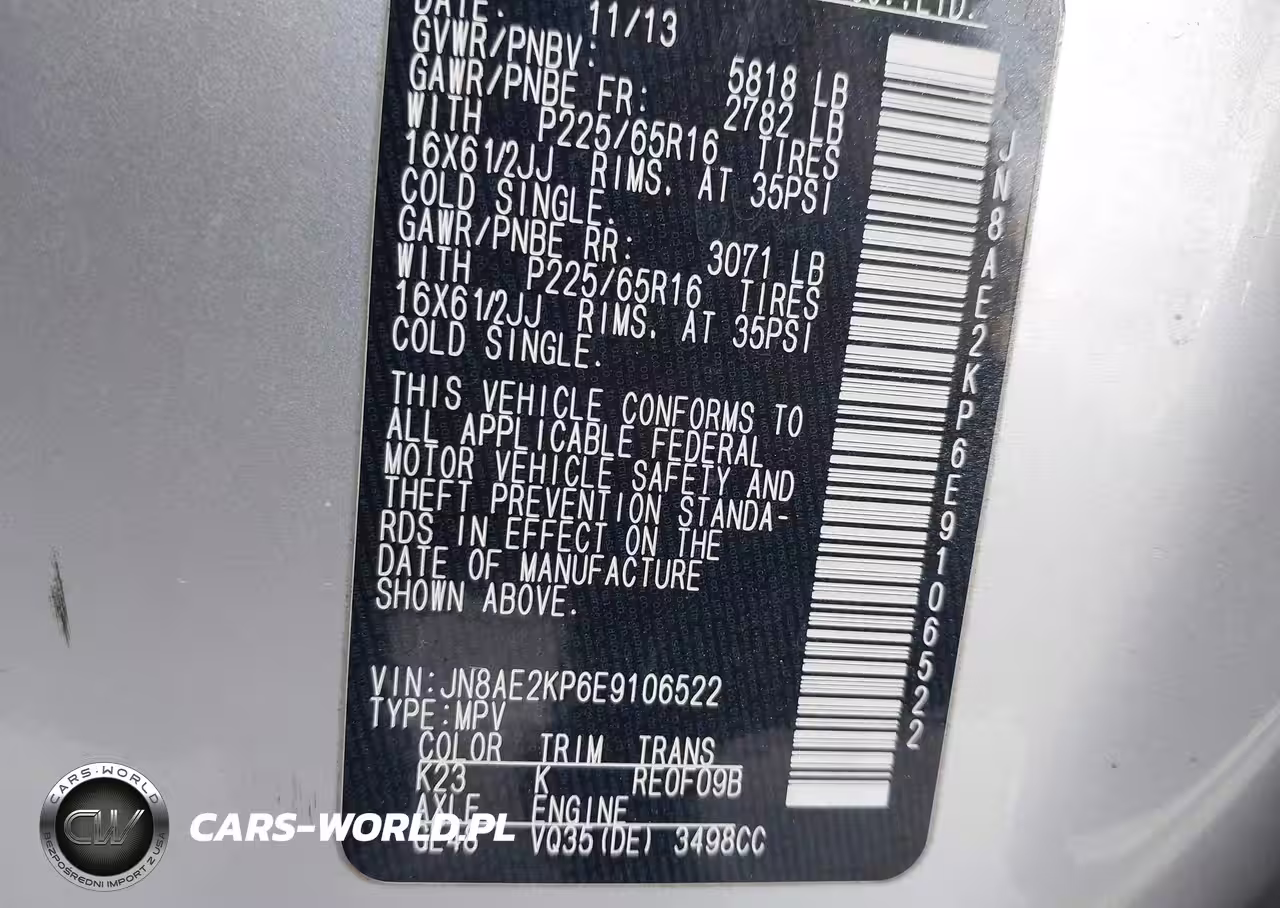 2014 Nissan Quest S VIN:JN8AE2KP6E9106522 - 9