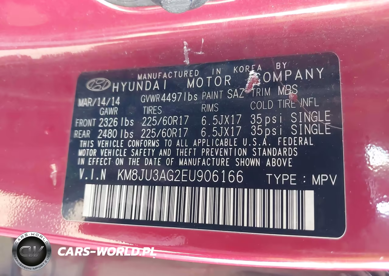 2014 Hyundai Tucson Se VIN:KM8JU3AG2EU906166 - 9