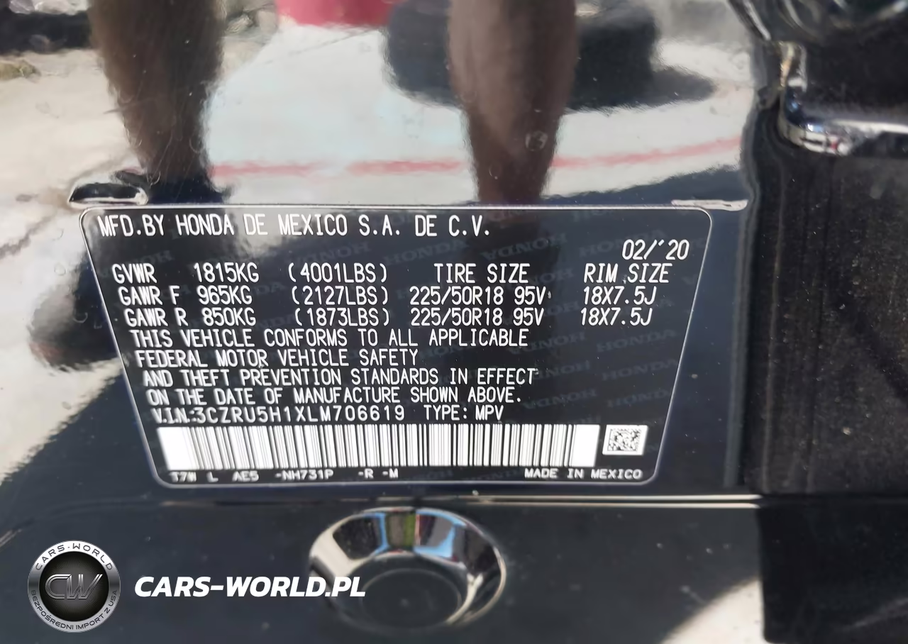 2020 Honda Hr-V 2Wd Sport VIN:3CZRU5H1XLM706619 - 9