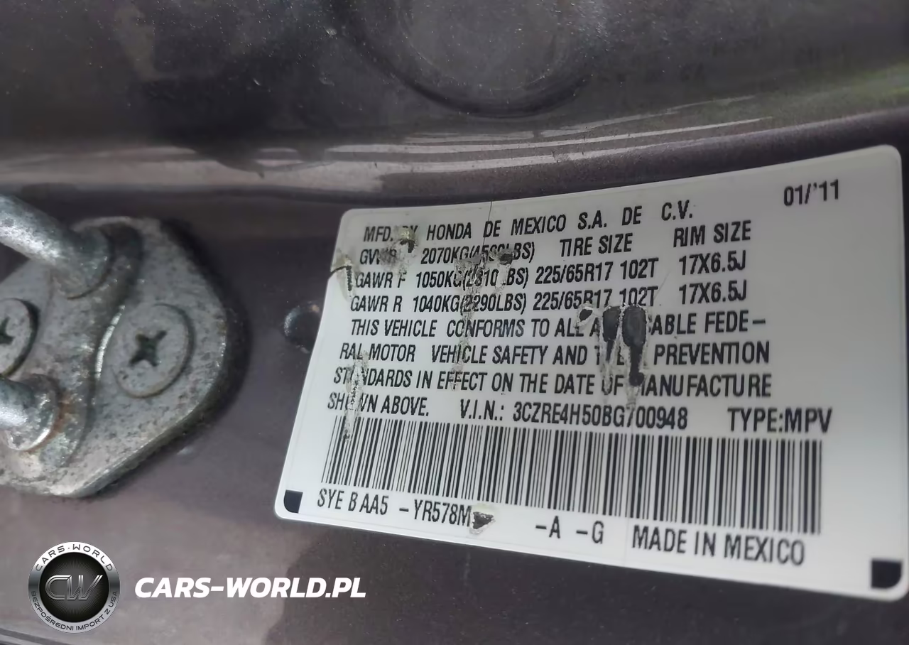 2011 Honda Cr-V Ex VIN:3CZRE4H50BG700948 - 9