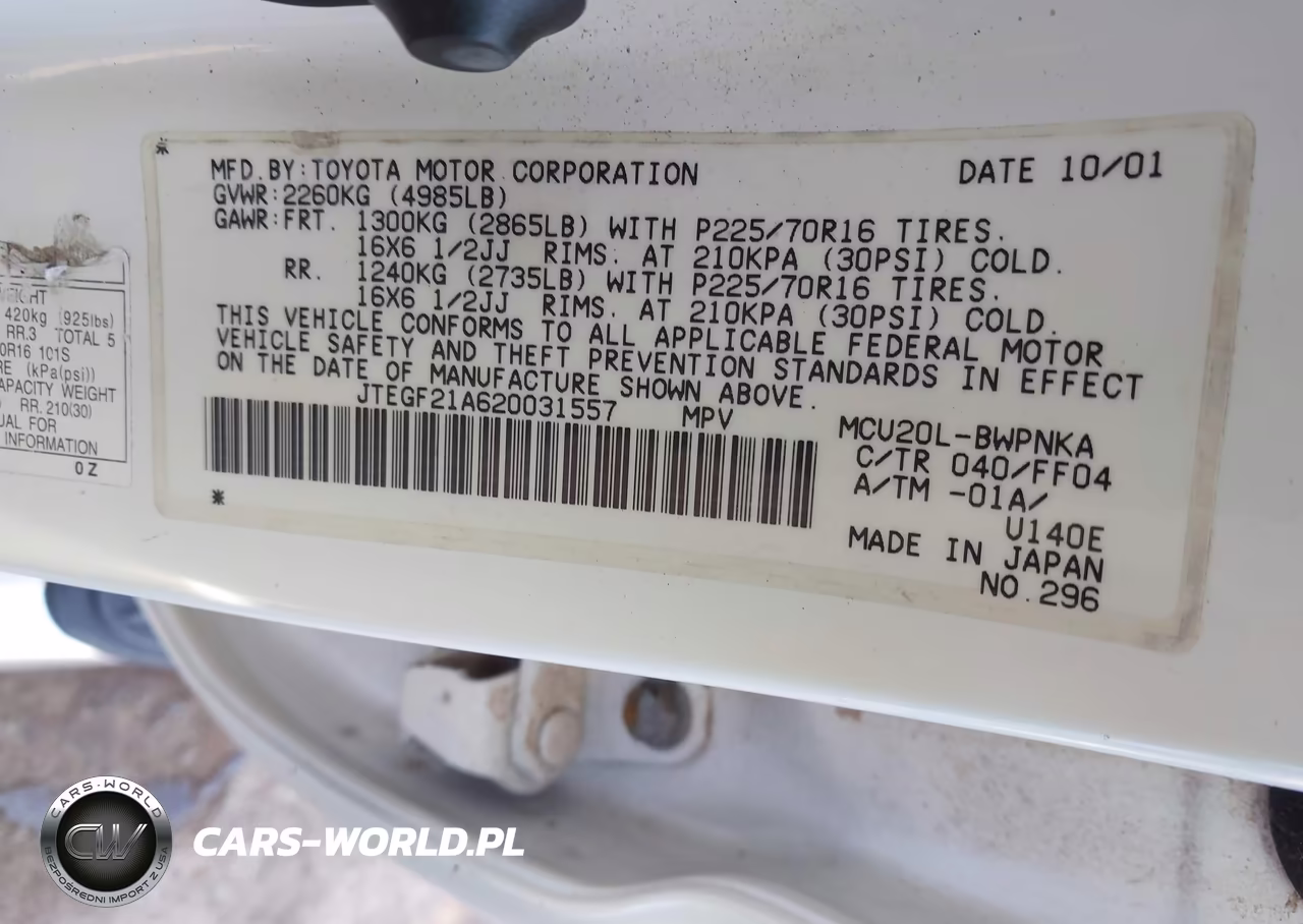 2002 Toyota Highlander Limited V6 VIN:JTEGF21A620031557 - 9