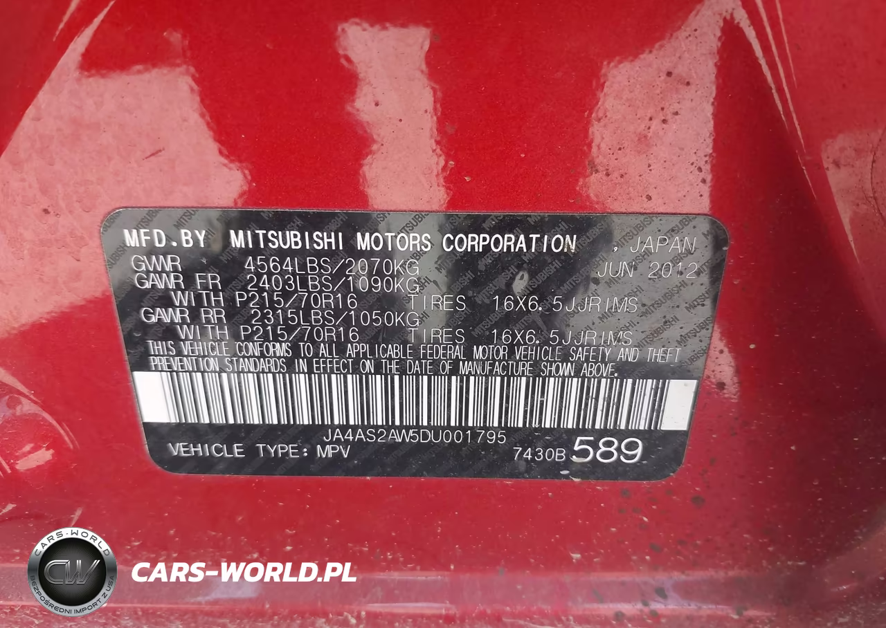 2013 Mitsubishi Outlander Es VIN:JA4AS2AW5DU001795 - 9