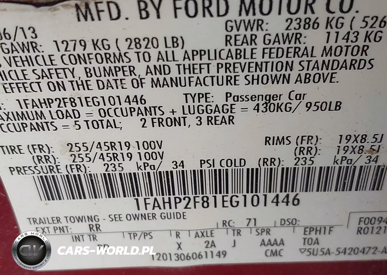2014 Ford Taurus Limited VIN:1FAHP2F81EG101446 - 9