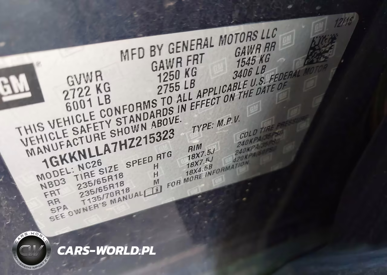 2017 GMC Acadia Sle-2 VIN:1GKKNLLA7HZ215323 - 9
