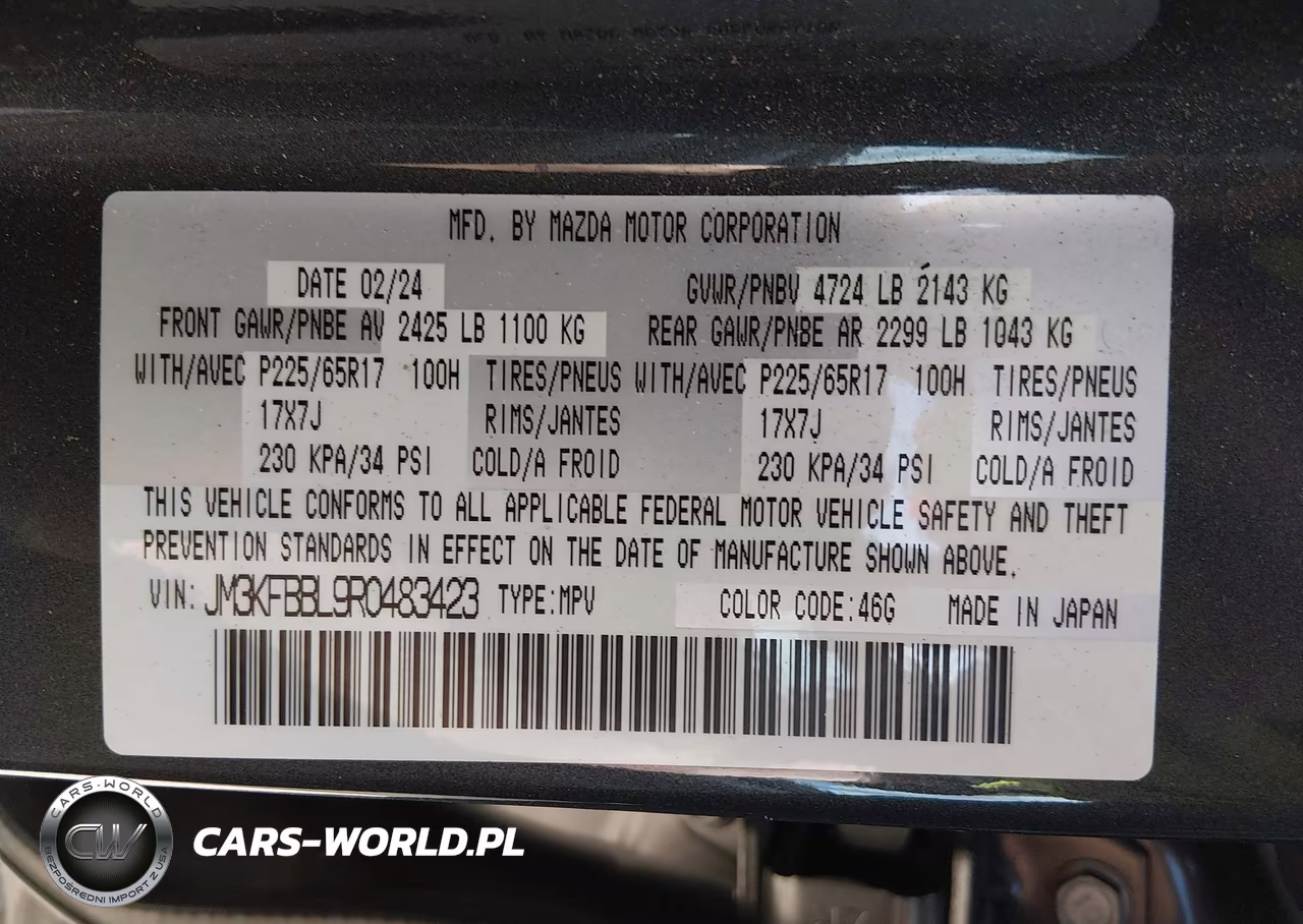 2024 Mazda Cx-5 2.5 S Select VIN:JM3KFBBL9R0483423 - 9