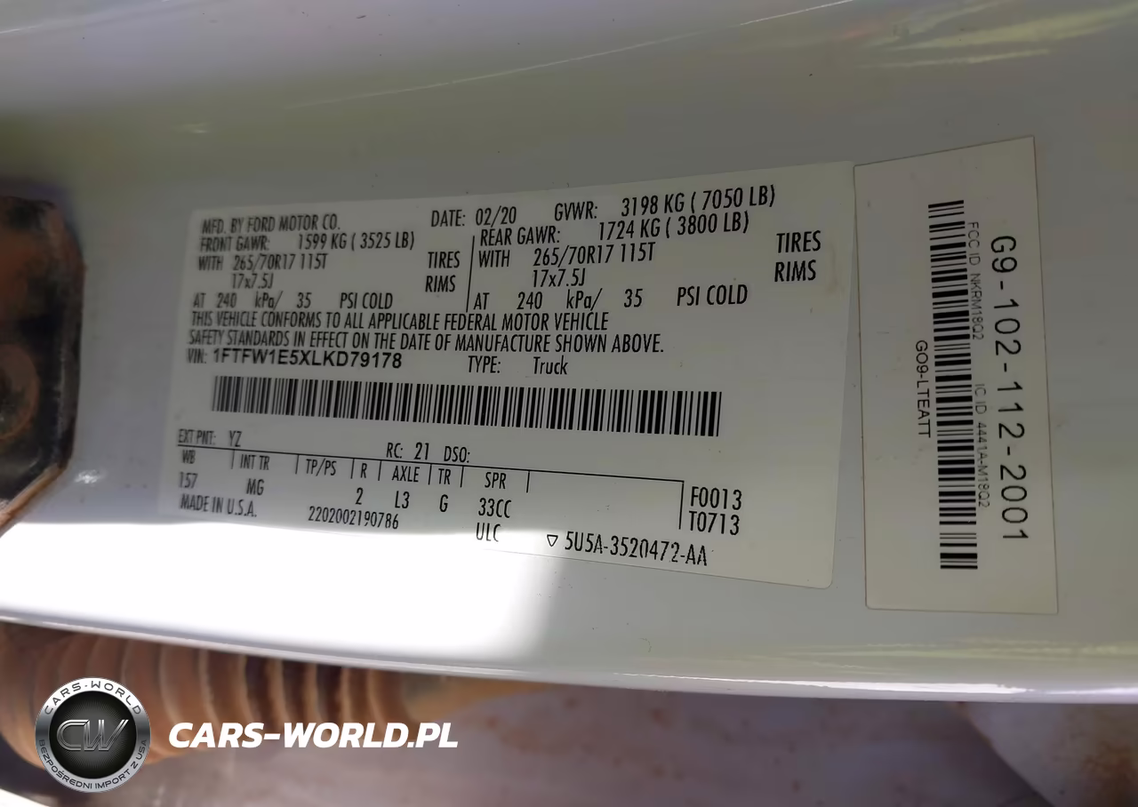 2020 Ford F-150 Xlt VIN:1FTFW1E5XLKD79178 - 9