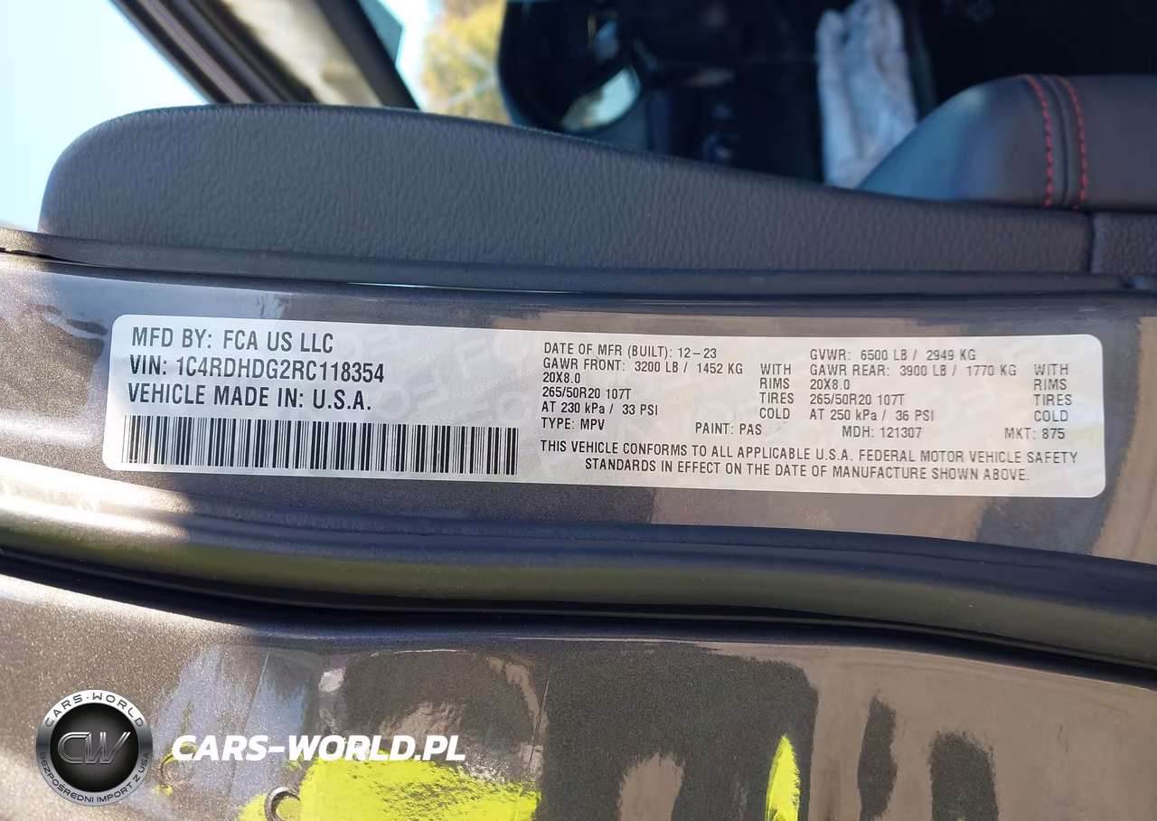2024 Dodge Durango Gt Plus Rwd VIN:1C4RDHDG2RC118354 - 9