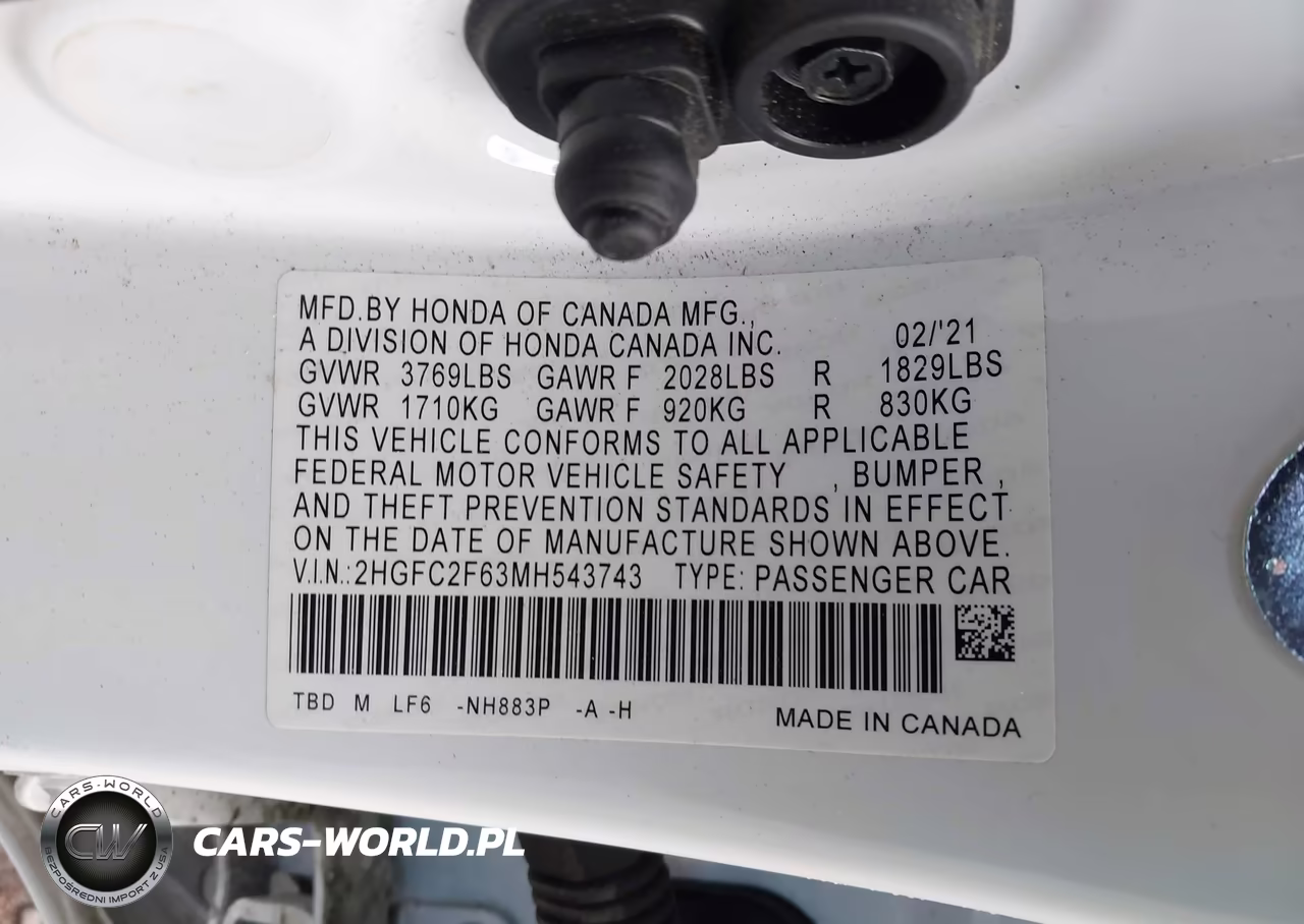 2021 Honda Civic Lx VIN:2HGFC2F63MH543743 - 9