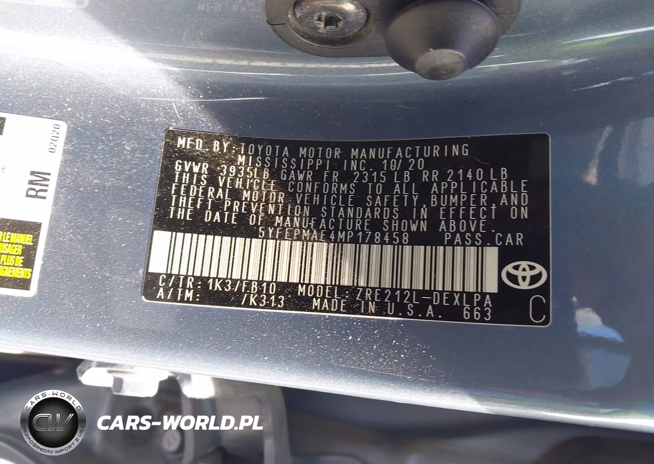 2021 Toyota Corolla Le VIN:5YFEPMAE4MP178458 - 9