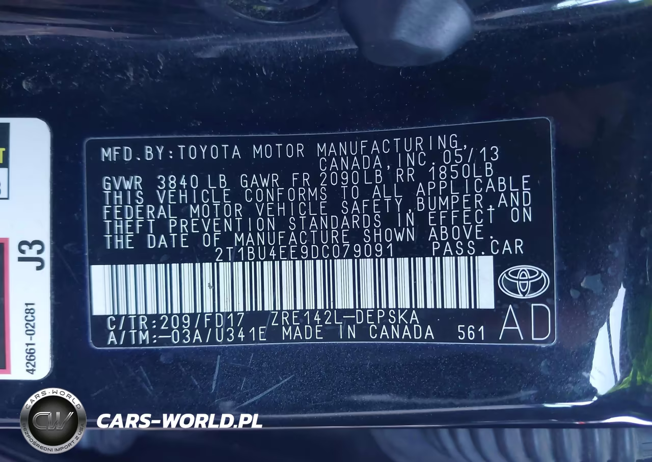 2013 Toyota Corolla S VIN:2T1BU4EE9DC079091 - 9