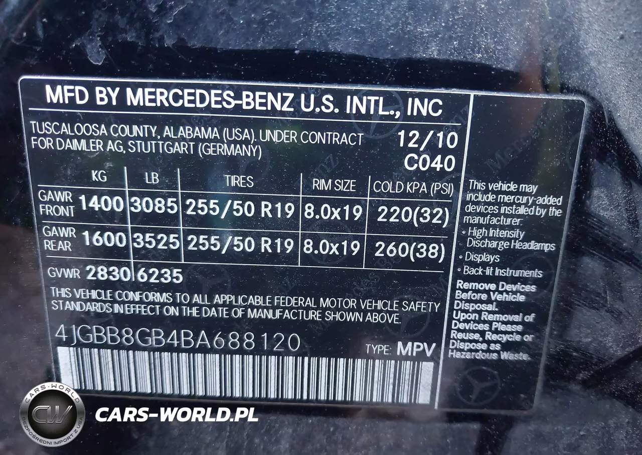 2011 Mercedes-Benz Ml 350 4Matic VIN:4JGBB8GB4BA688120 - 9