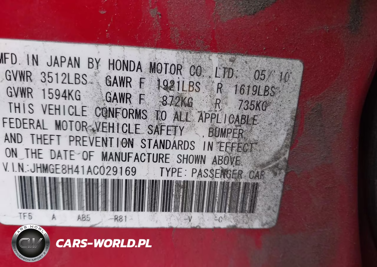 2010 Honda Fit Sport VIN:JHMGE8H41AC029169 - 9