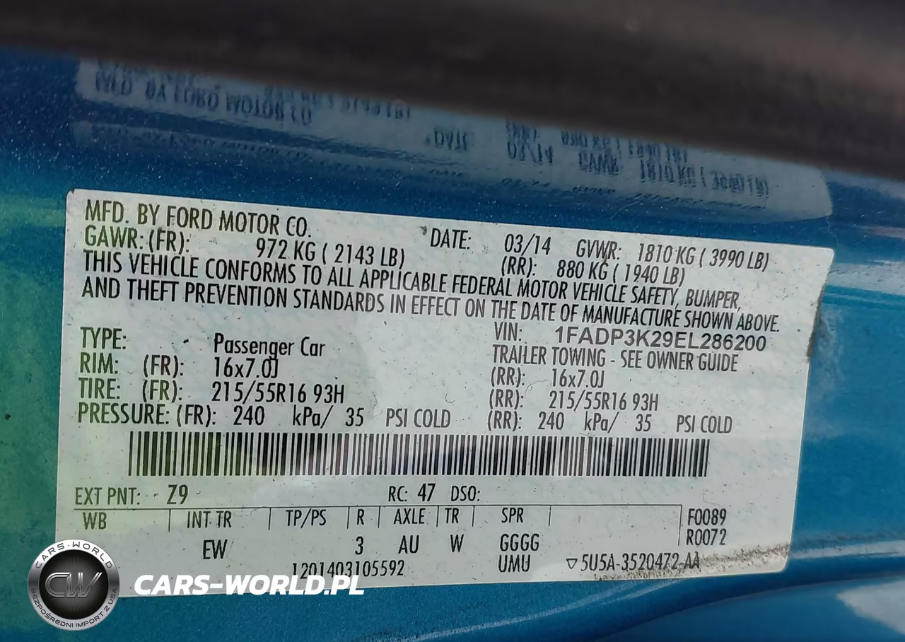 2014 Ford Focus Se VIN:1FADP3K29EL286200 - 9