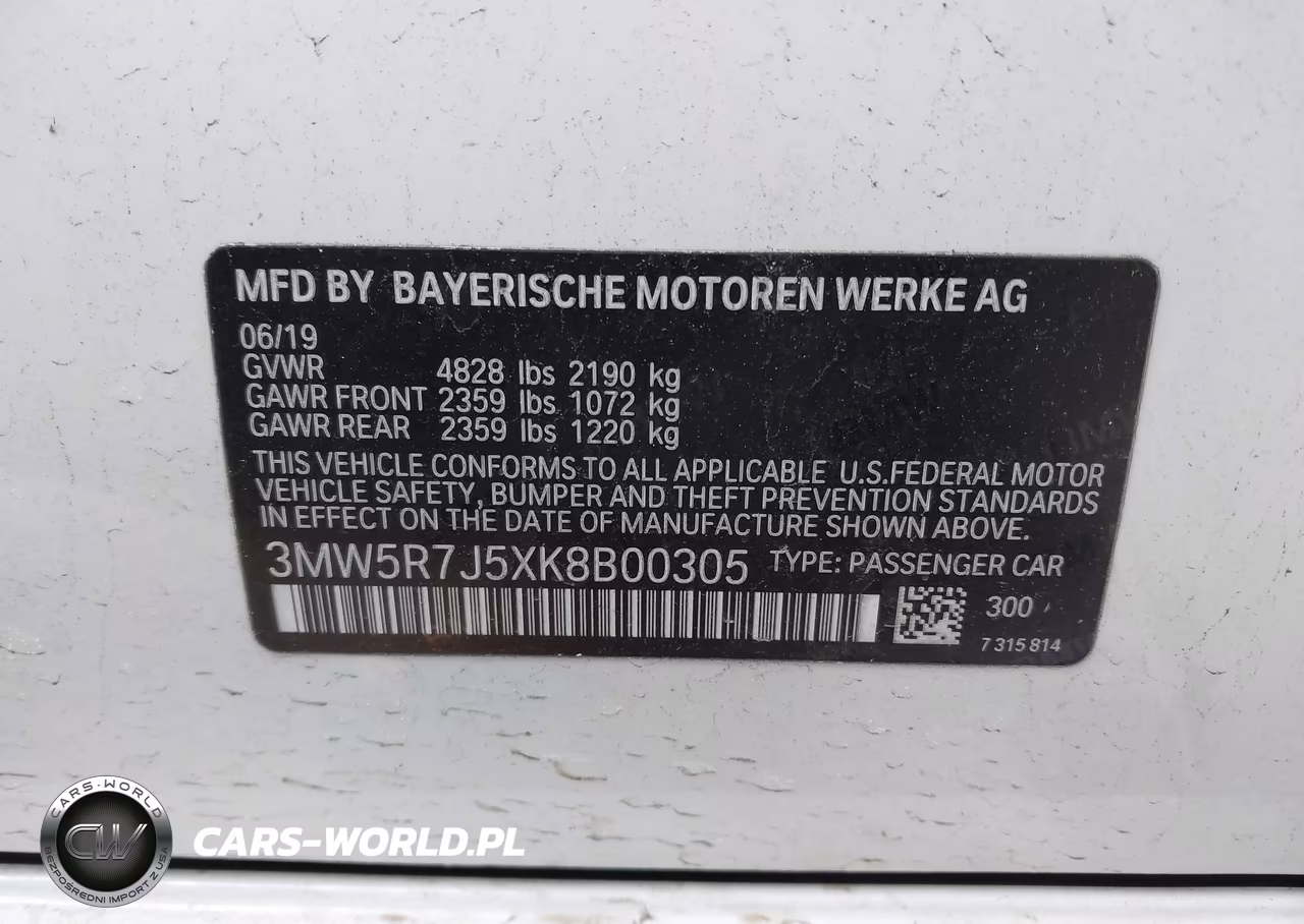 2019 BMW 330I xDrive VIN:3MW5R7J5XK8B00305 - 9