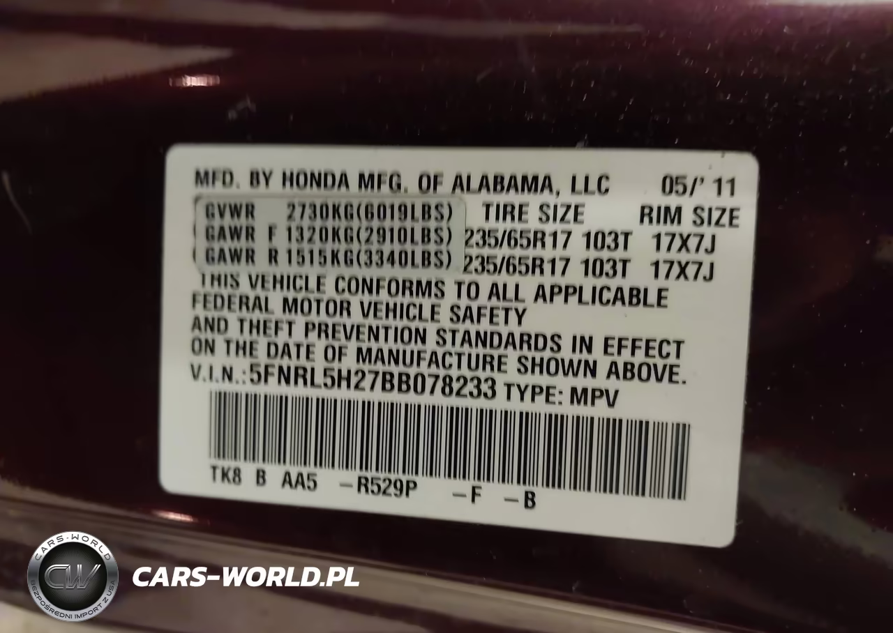 2011 Honda Odyssey Lx VIN:5FNRL5H27BB078233 - 9