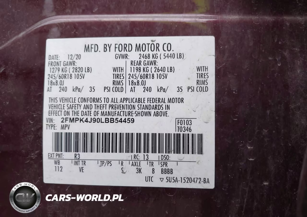 2020 Ford Edge Sel VIN:2FMPK4J90LBB54459 - 9