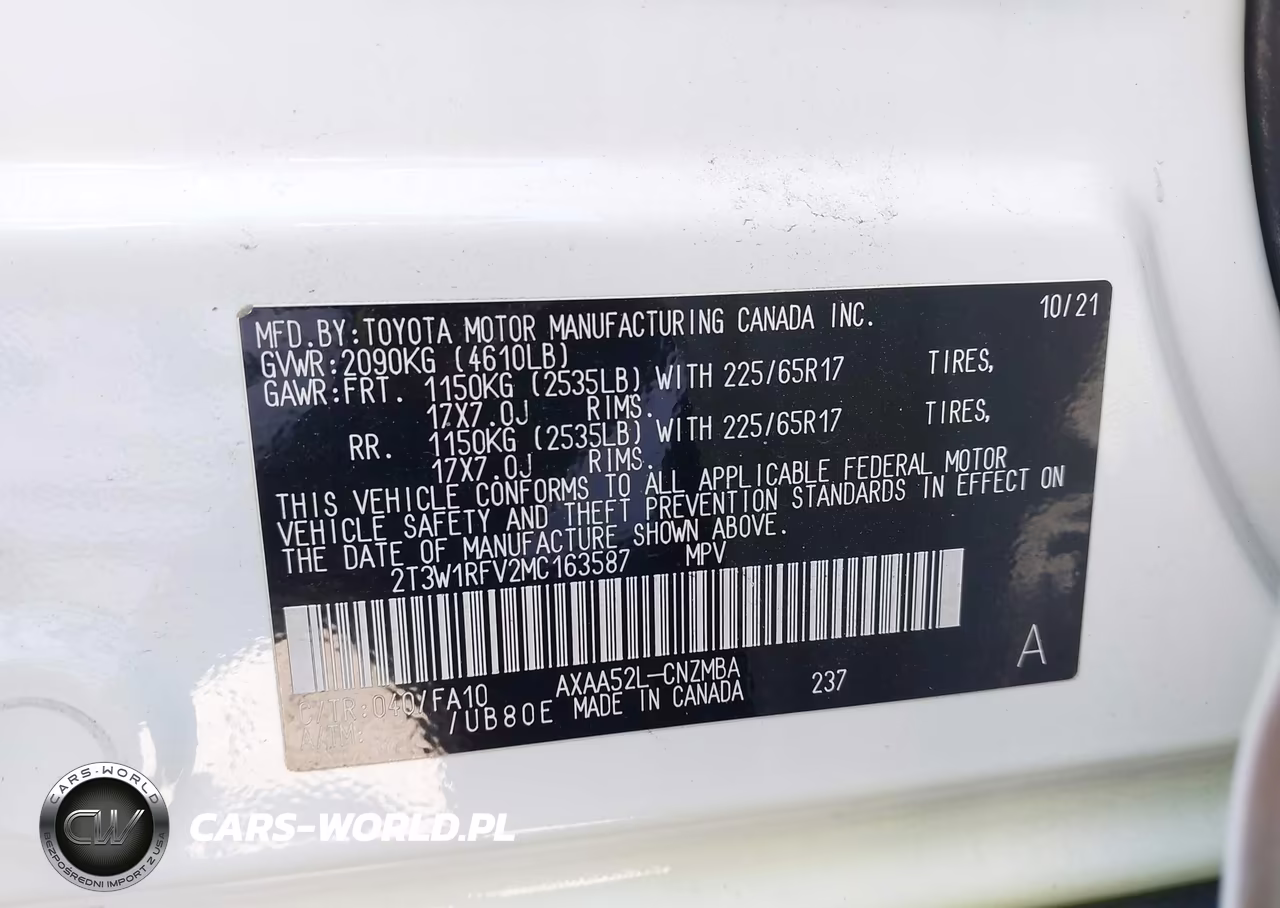 2021 Toyota Rav4 Xle VIN:2T3W1RFV2MC163587 - 9