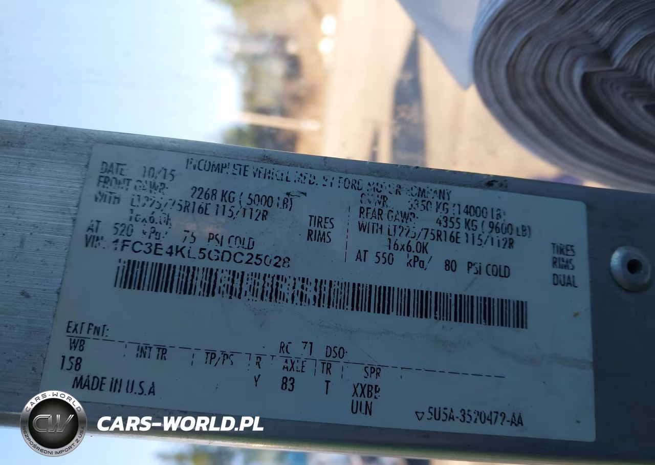 2016 Ford E-450 Stripped VIN:1FC3E4KL5GDC25028 - 8