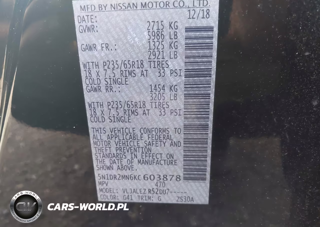 2019 NISSAN PATHFINDER S VIN:5N1DR2MN6KC603878 - 9