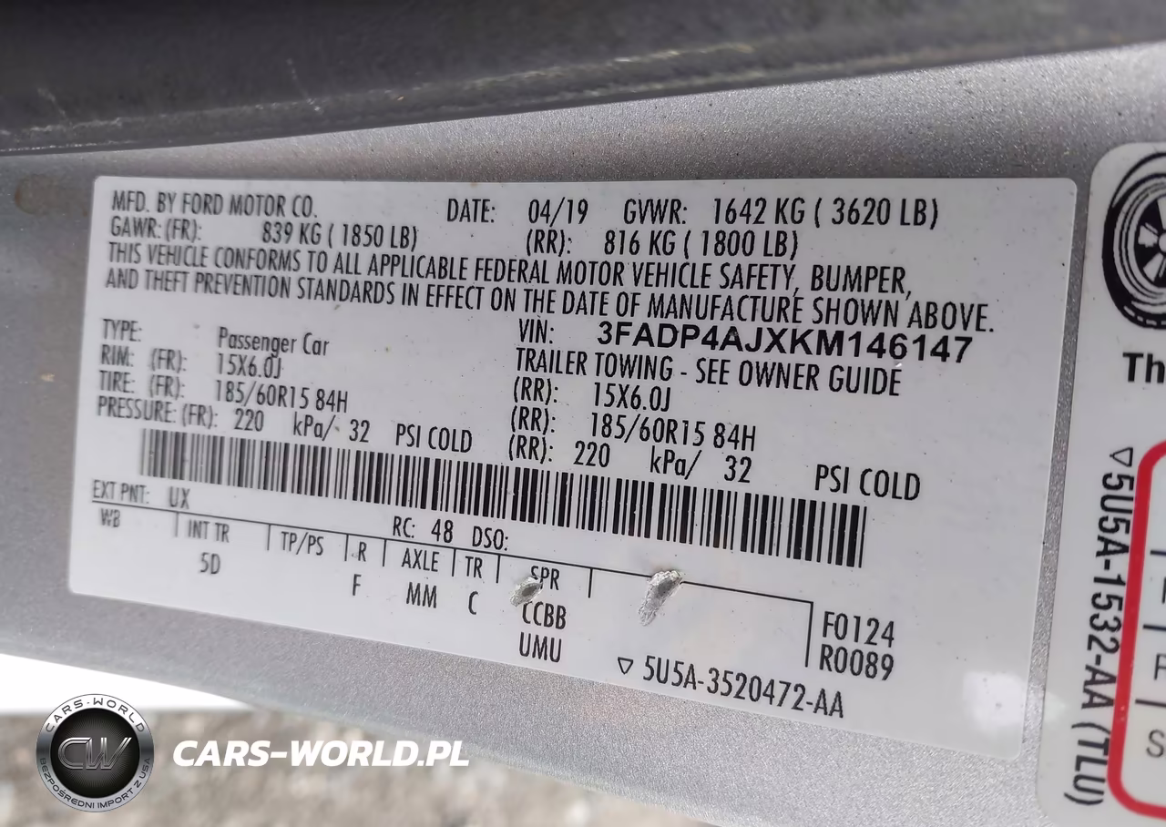 2019 Ford Fiesta S VIN:3FADP4AJXKM146147 - 9