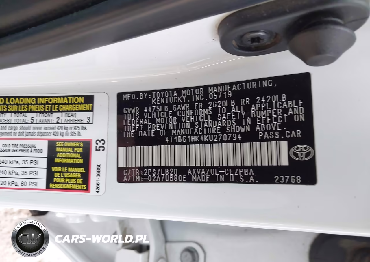 2019 Toyota Camry Xse VIN:4T1B61HK4KU270794 - 9