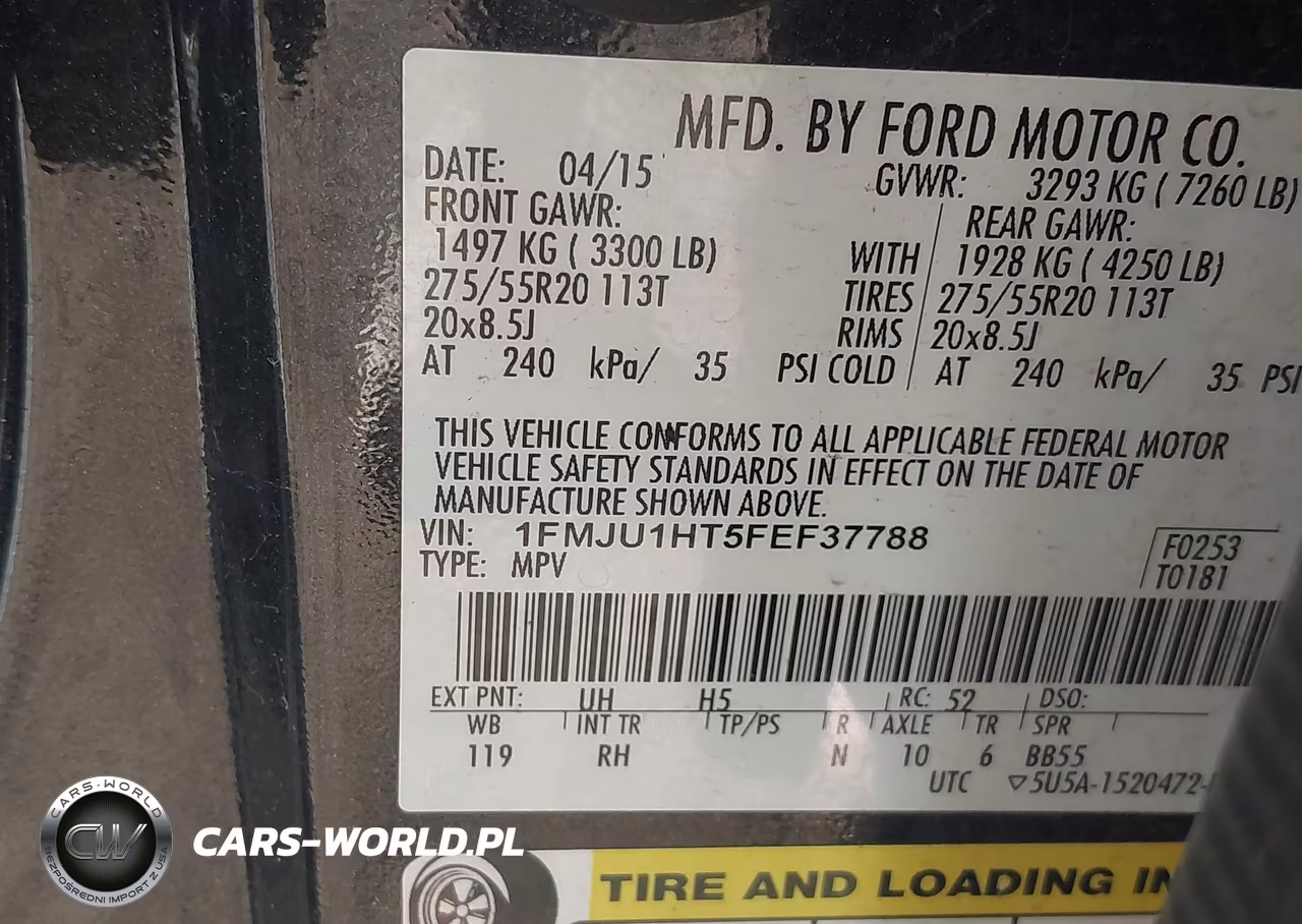 2015 Ford Expedition King Ranch VIN:1FMJU1HT5FEF37788 - 9