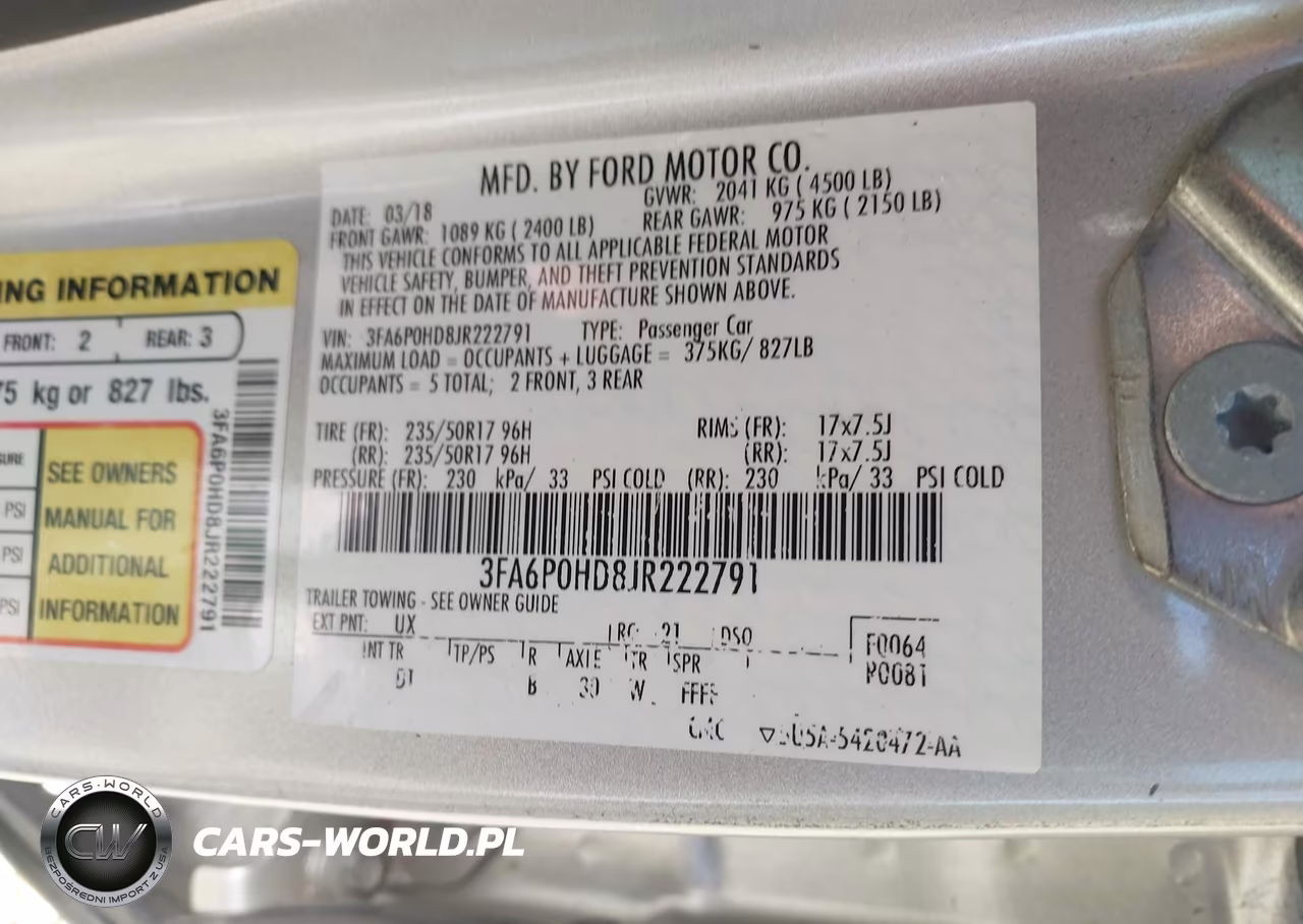 2018 Ford Fusion Se VIN:3FA6P0HD8JR222791 - 9