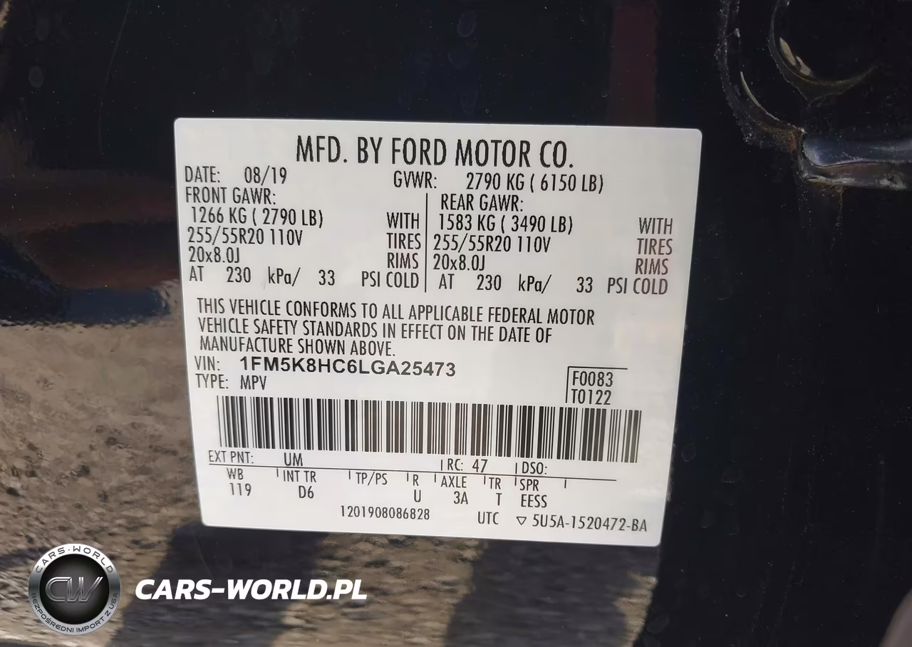 2020 Ford Explorer Platinum VIN:1FM5K8HC6LGA25473 - 9