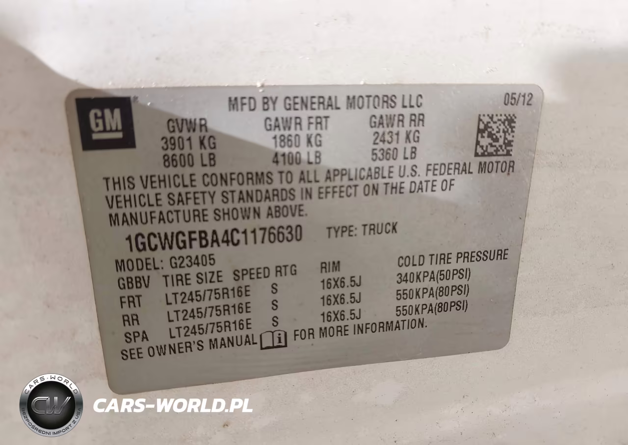 2012 Chevrolet Express 2500 Work Van VIN:1GCWGFBA4C1176630 - 9