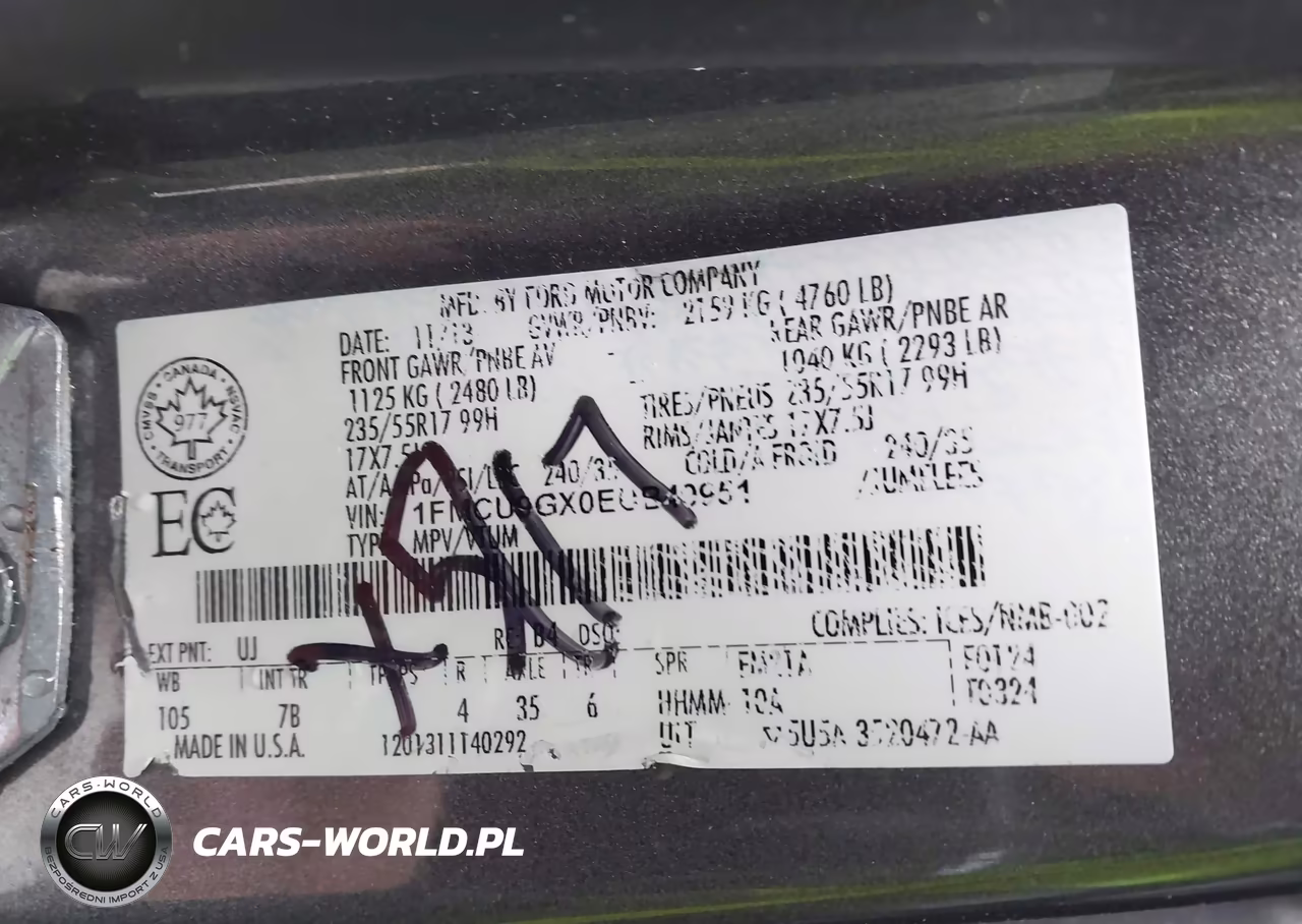 2014 Ford Escape Se VIN:1FMCU9GX0EUB49951 - 9