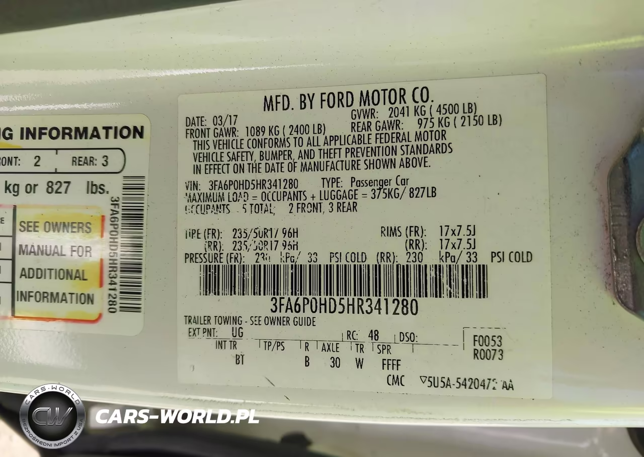 2017 Ford Fusion Se VIN:3FA6P0HD5HR341280 - 9