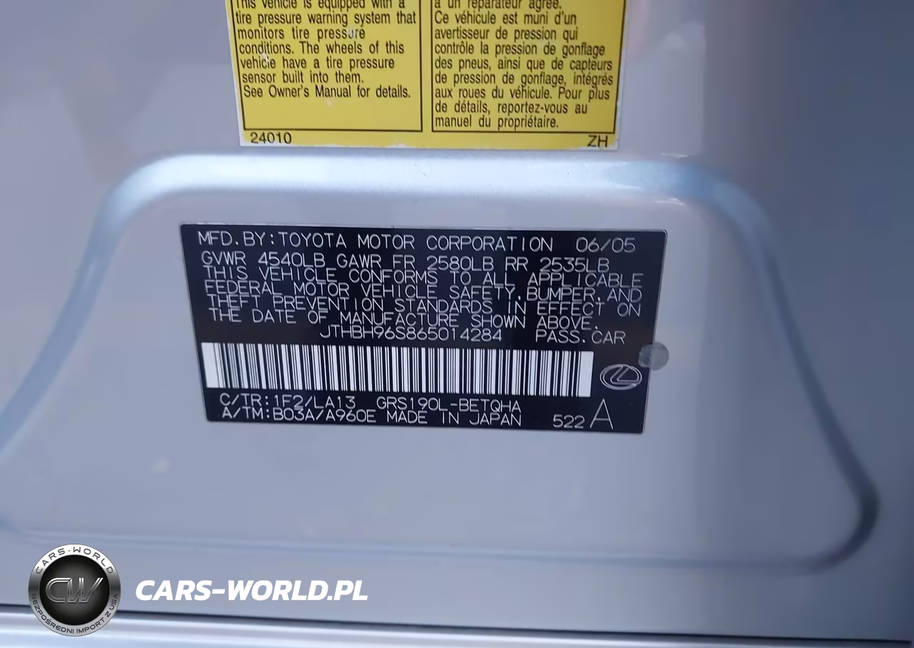2006 Lexus Gs 300 VIN:JTHBH96S865014284 - 9