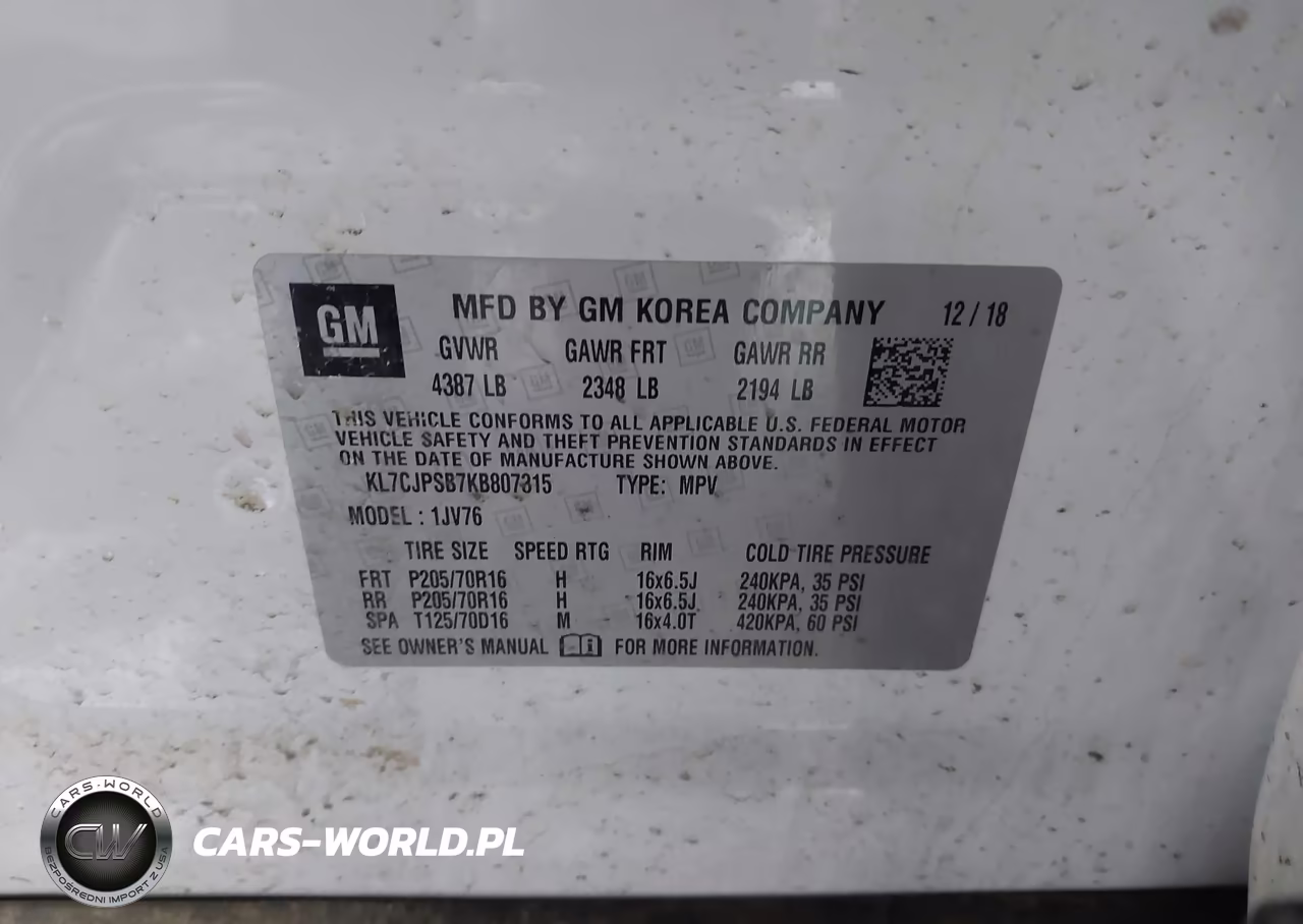 2019 Chevrolet Trax Lt VIN:KL7CJPSB7KB807315 - 9