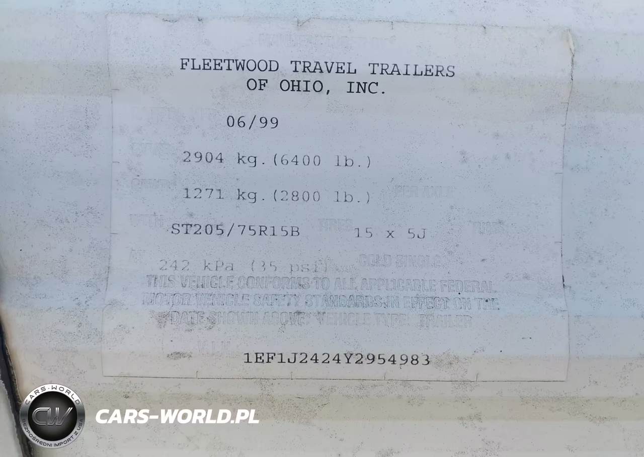 2000 Fleetwood Mallard 24J VIN:1EF1J2424Y2954983 - 9