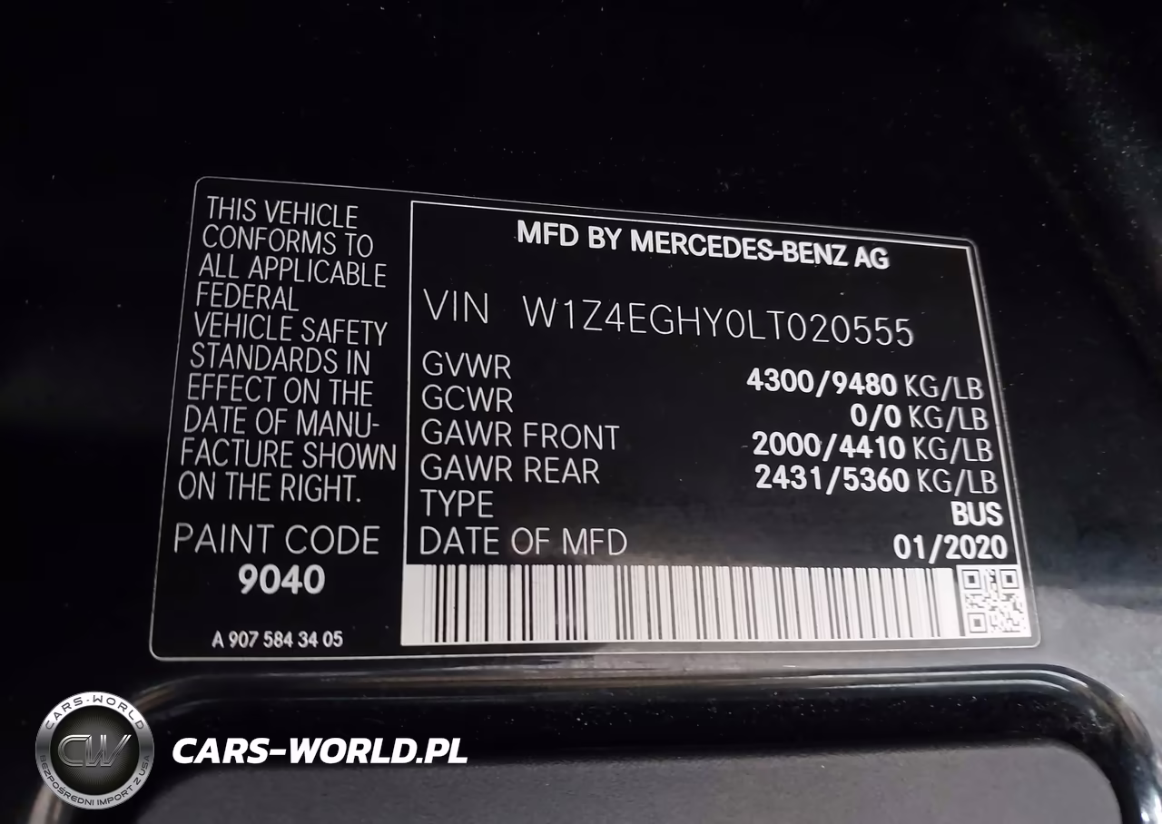 2020 Mercedes-Benz Sprinter 2500 High Roof V6 VIN:W1Z4EGHY0LT020555 - 9
