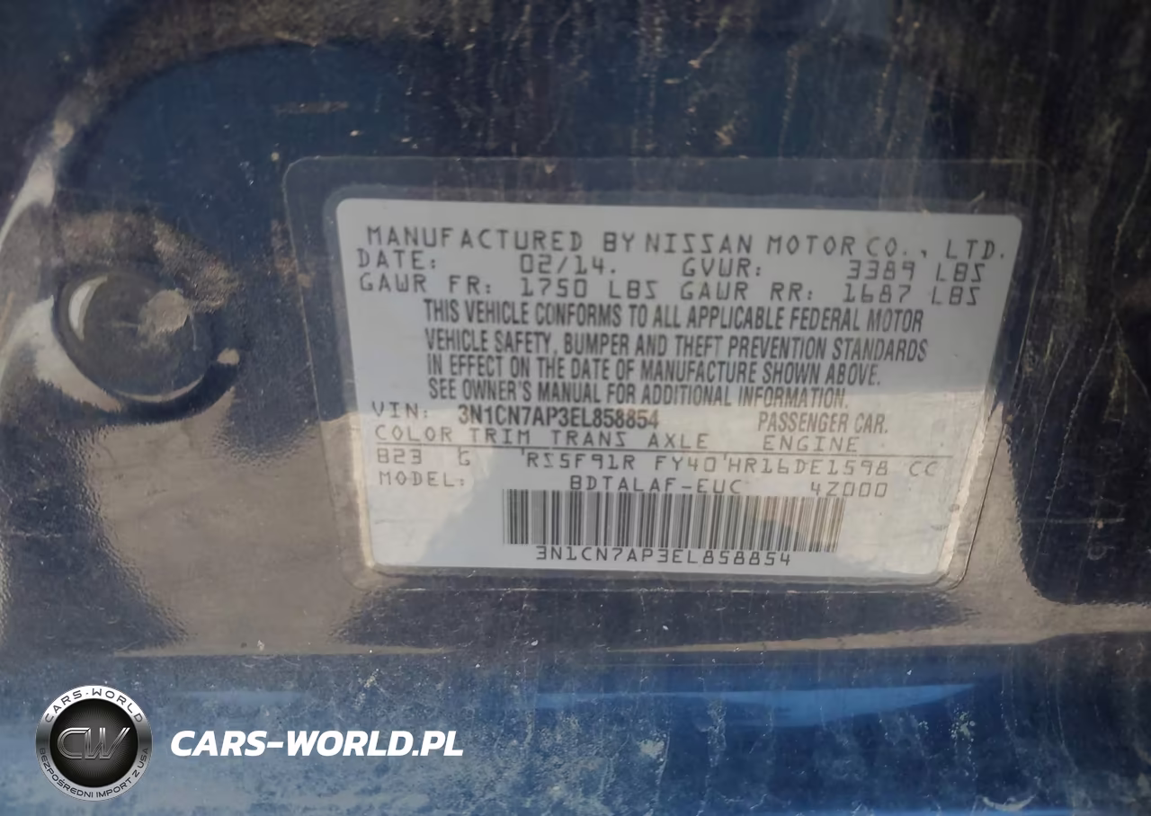 2014 Nissan Versa 1.6 S VIN:3N1CN7AP3EL858854 - 9