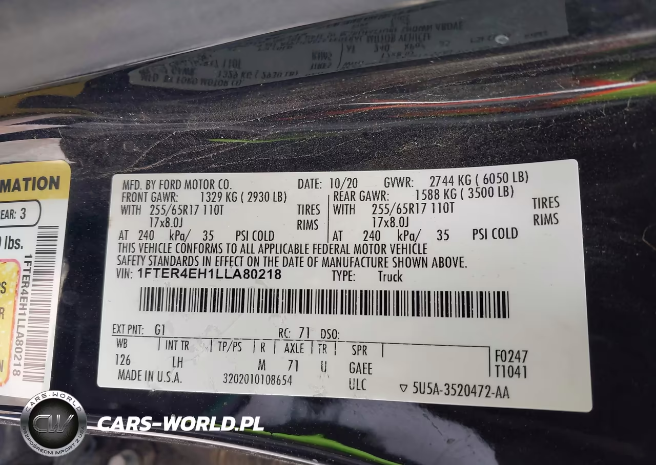 2020 Ford Ranger Xlt VIN:1FTER4EH1LLA80218 - 9