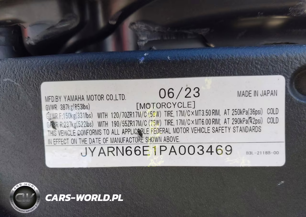 2023 Yamaha Yzfr1 VIN:JYARN66E1PA003469 - 10