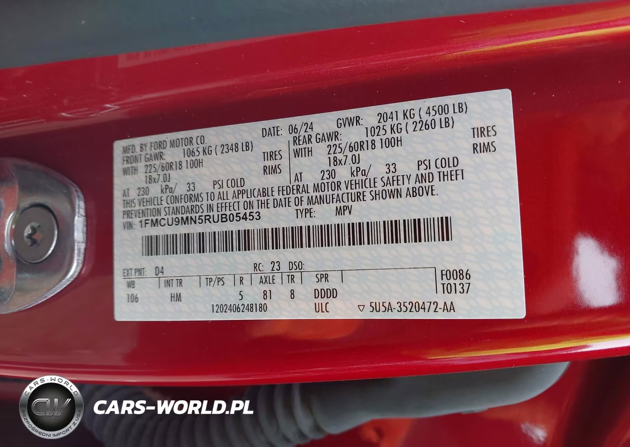 2024 Ford Escape St-Line VIN:1FMCU9MN5RUB05453 - 9
