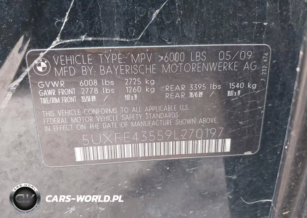 2009 BMW X5 xDrive30I VIN:5UXFE43559L270197 - 9