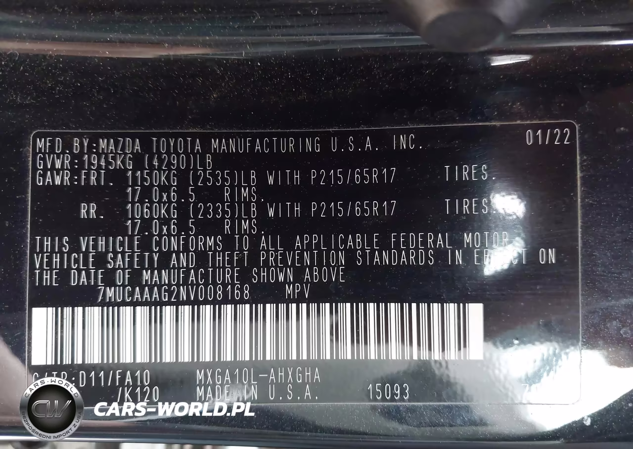 2022 Toyota Corolla Cross Le VIN:7MUCAAAG2NV008168 - 9