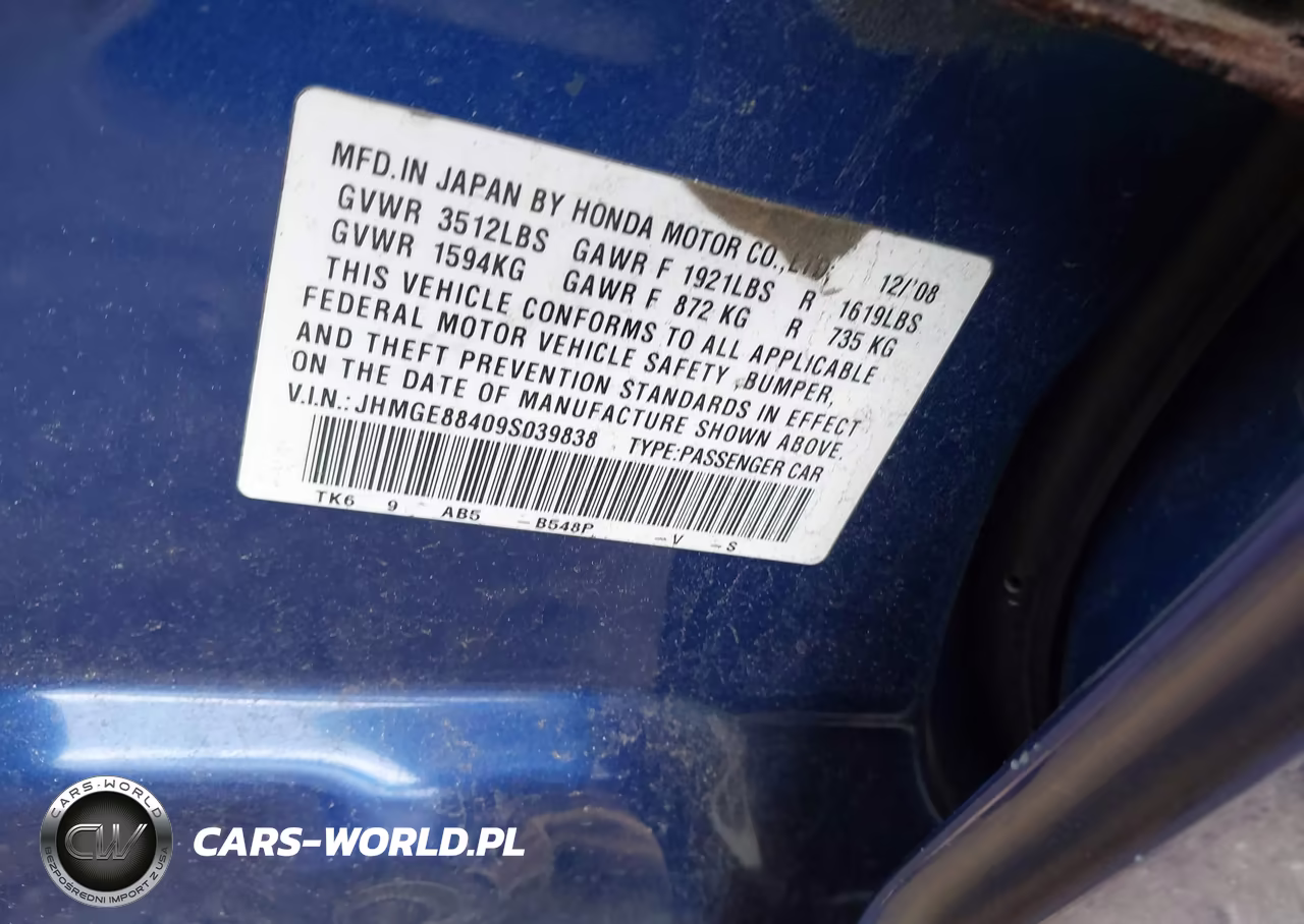 2009 Honda Fit Sport VIN:JHMGE88409S039838 - 9