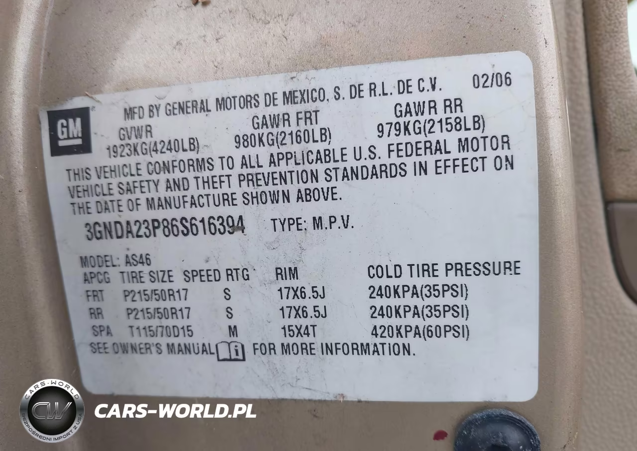 2006 Chevrolet Hhr Lt VIN:3GNDA23P86S616394 - 9