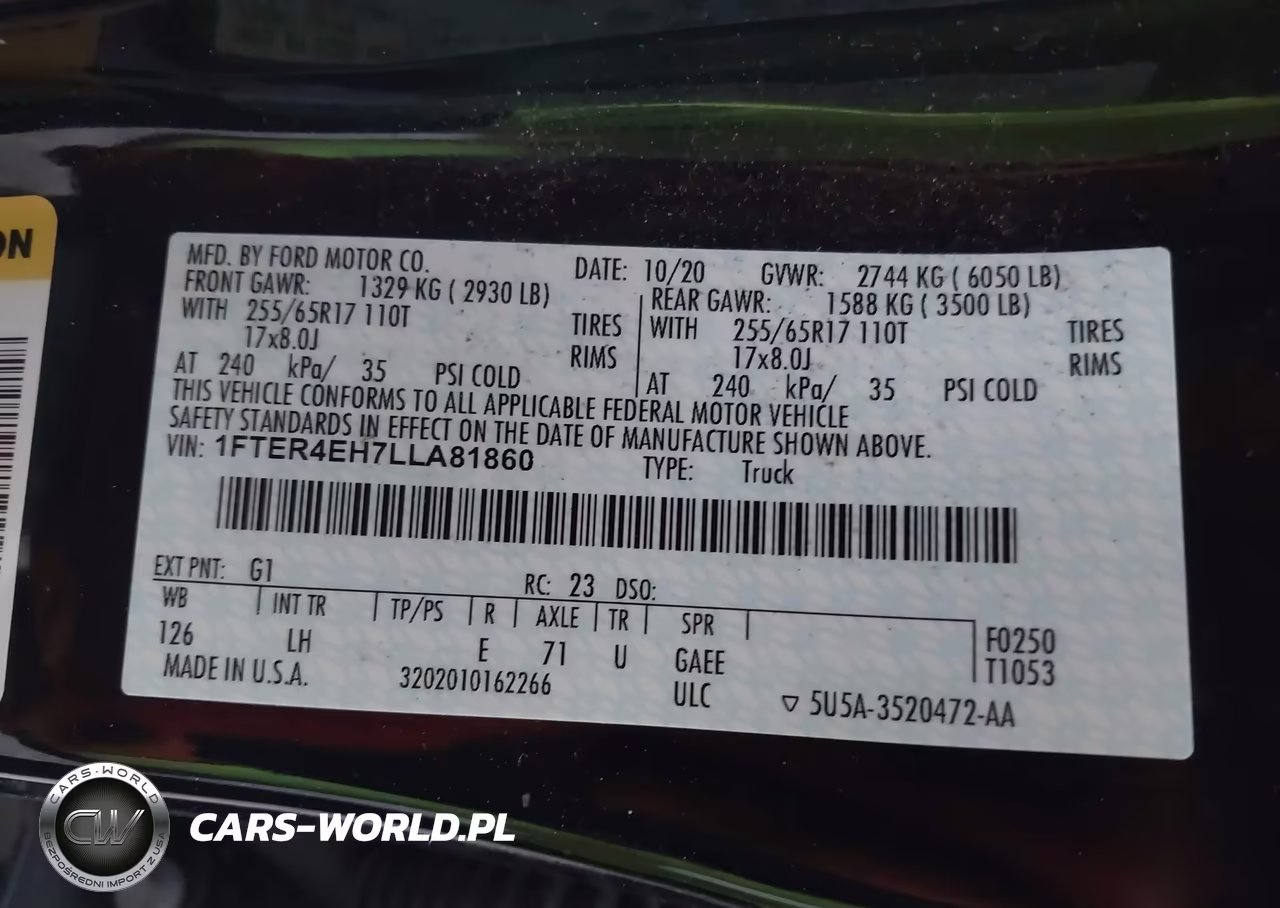 2020 Ford Ranger Xl VIN:1FTER4EH7LLA81860 - 9