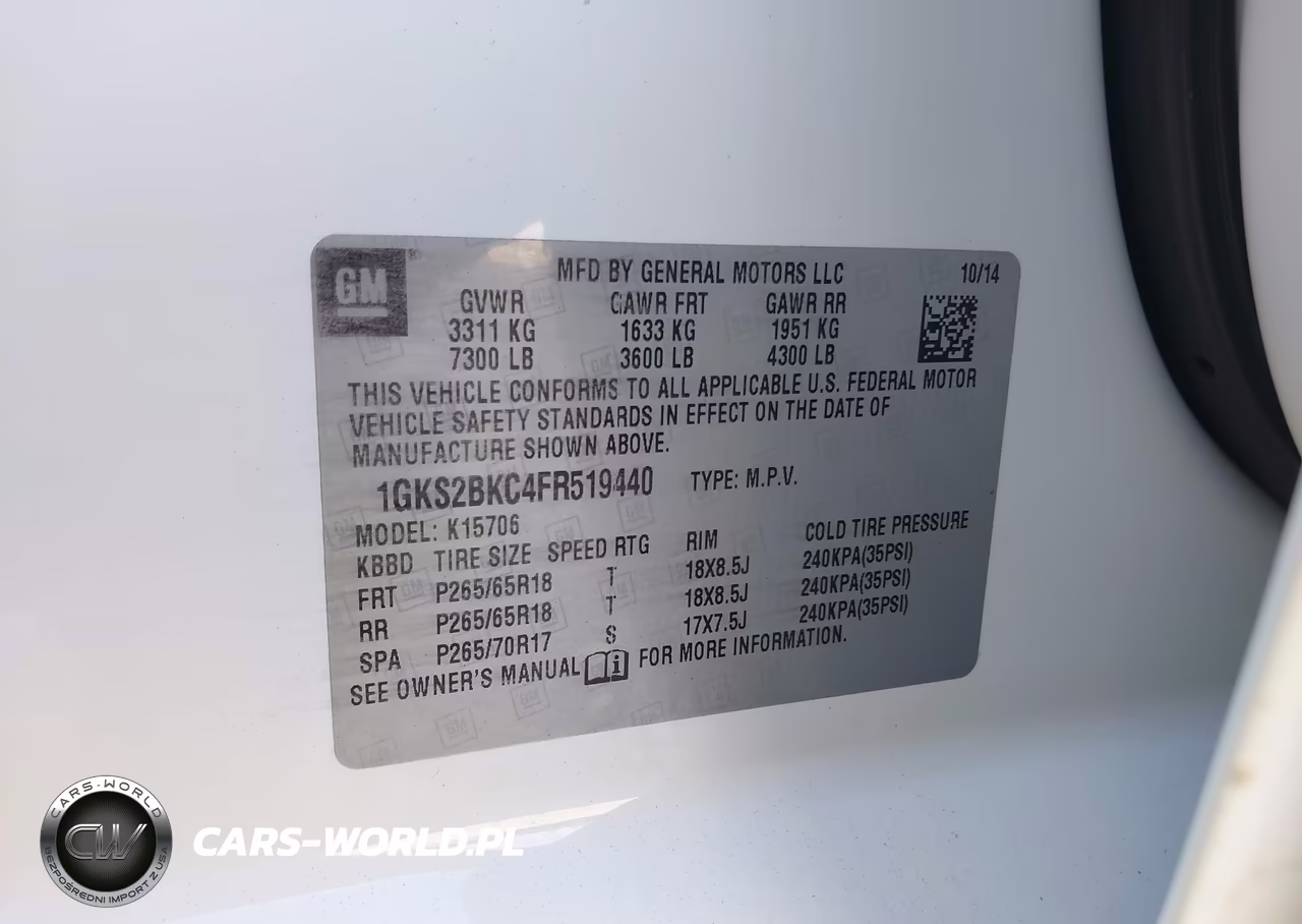 2015 GMC Yukon Slt VIN:1GKS2BKC4FR519440 - 9