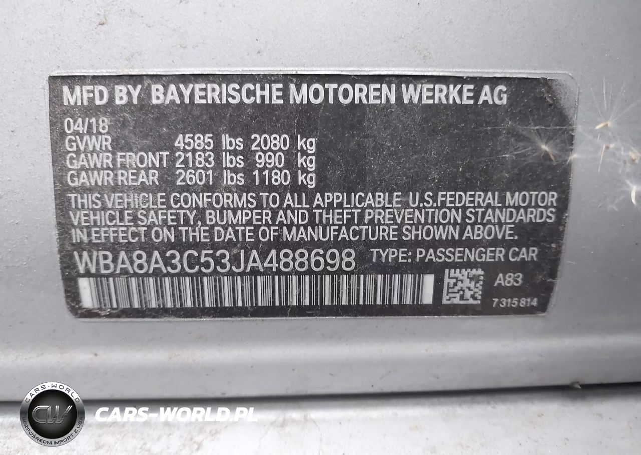 2018 BMW 320I xDrive VIN:WBA8A3C53JA488698 - 9