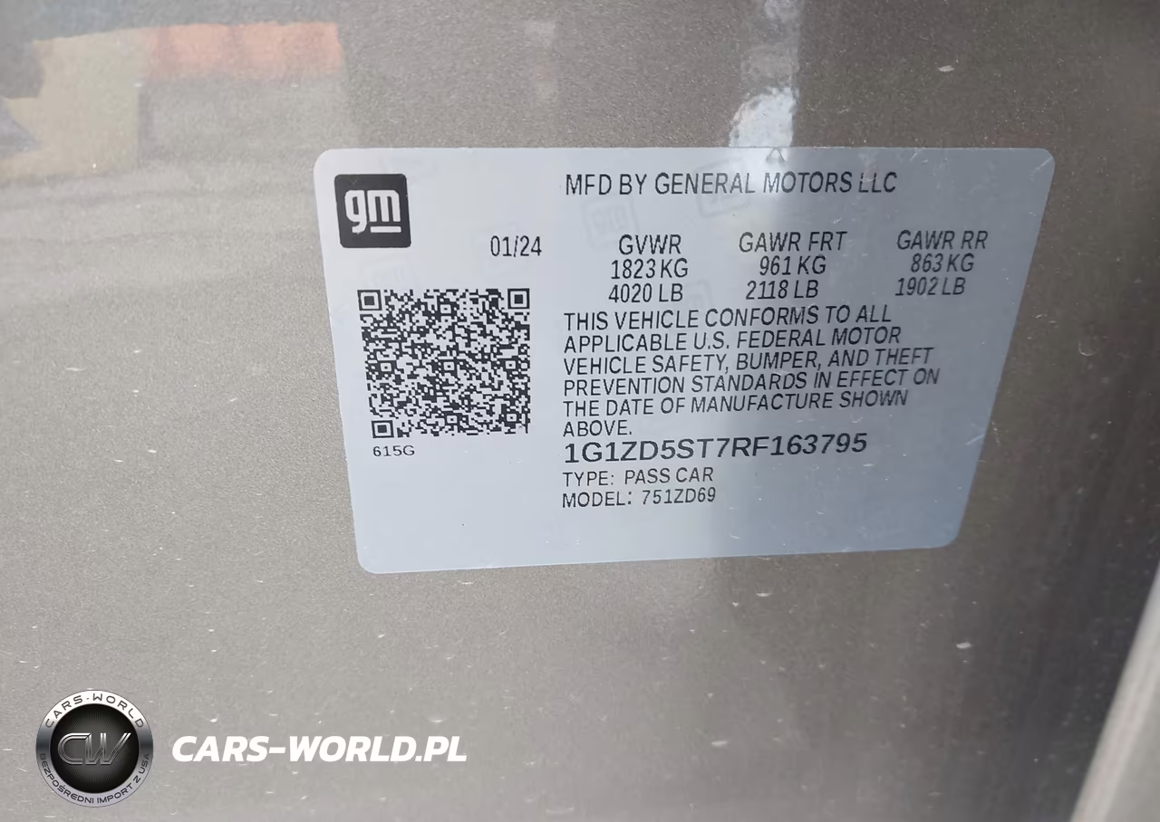 2024 Chevrolet Malibu Fwd 1Lt VIN:1G1ZD5ST7RF163795 - 9
