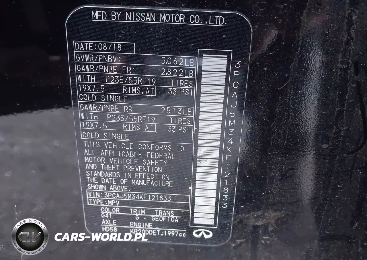 2019 Infiniti Qx50 Essential VIN:3PCAJ5M34KF121833 - 9