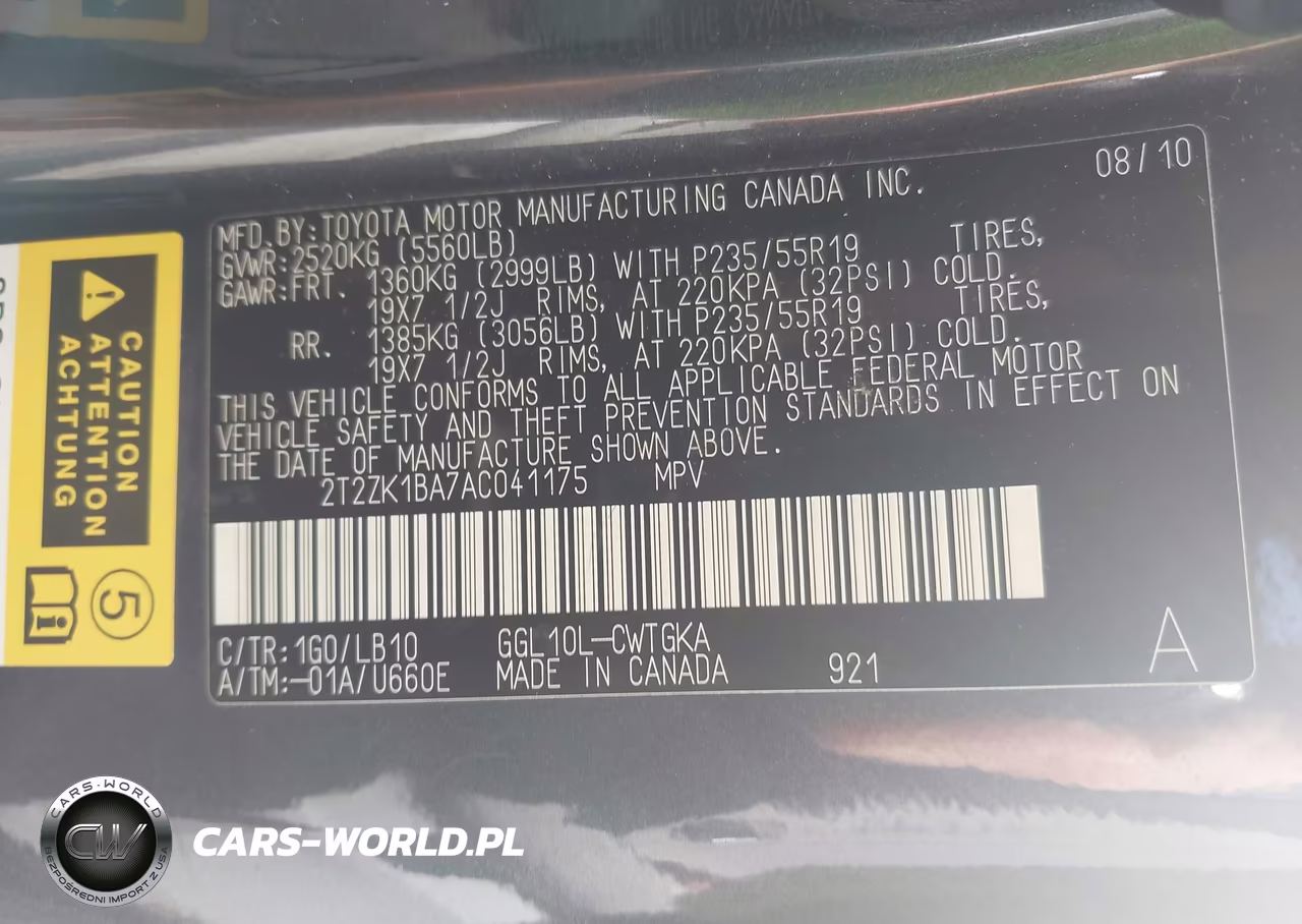 2010 Lexus Rx 350 VIN:2T2ZK1BA7AC041175 - 9